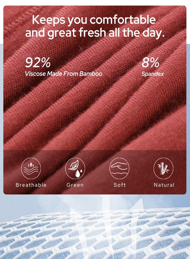 BAMBOO COOL ملابس داخلية نسائية من بامبو كول، سراويل داخلية ماصة للرطوبة، ناعمة وجيدة التهوية، بخصر متوسط، عبوة من 5 قطع - Image 2